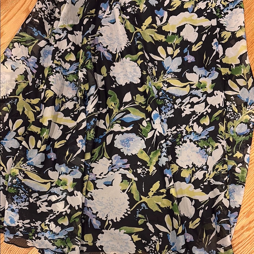NWT Abercrombie & Fitch green/blue/white Floral Maxi Dress size Large - Picture 6 of 7